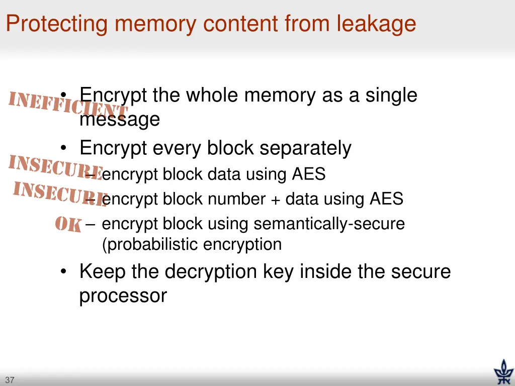 protecting memory content from leakage