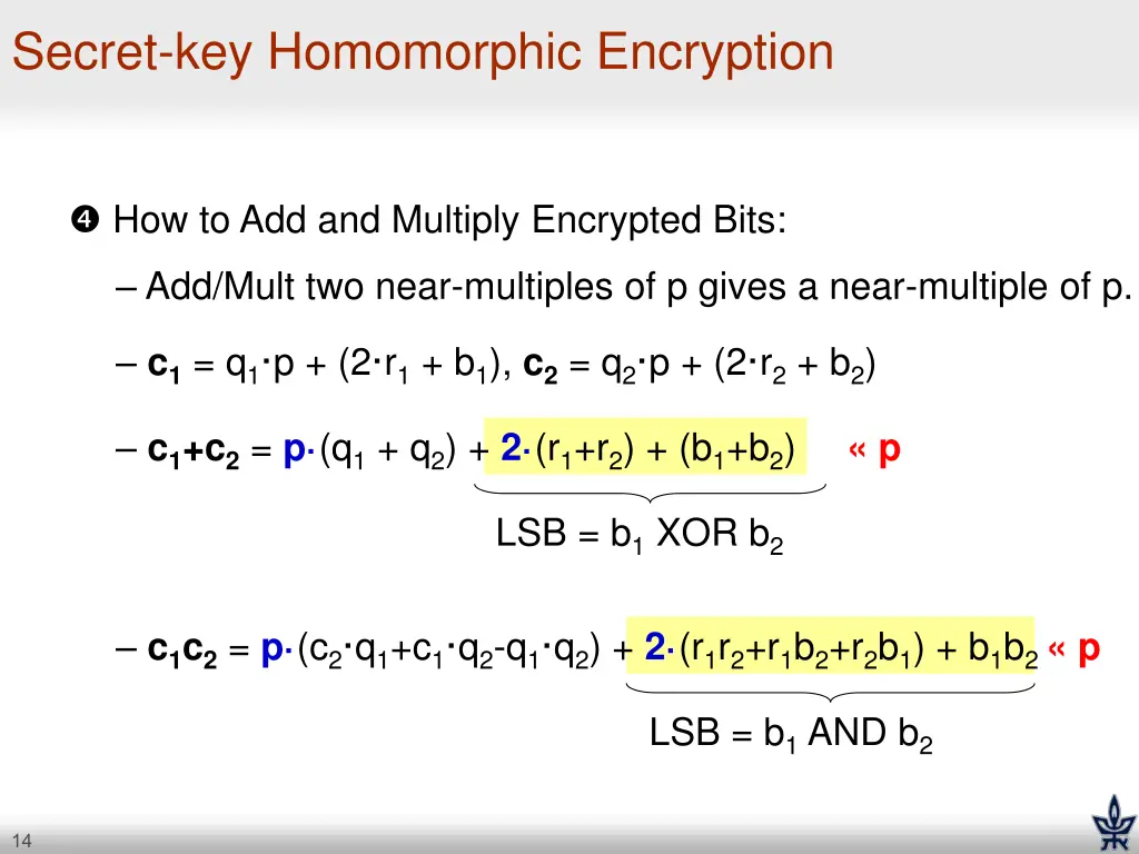 secret key homomorphic encryption 1