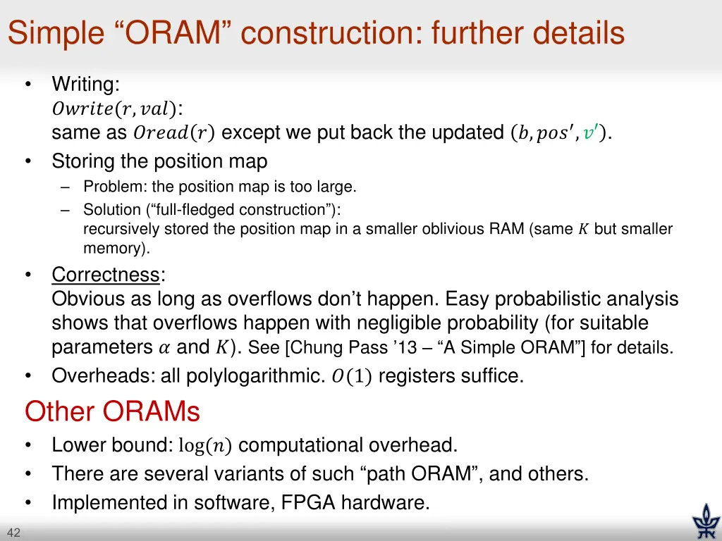 simple oram construction further details