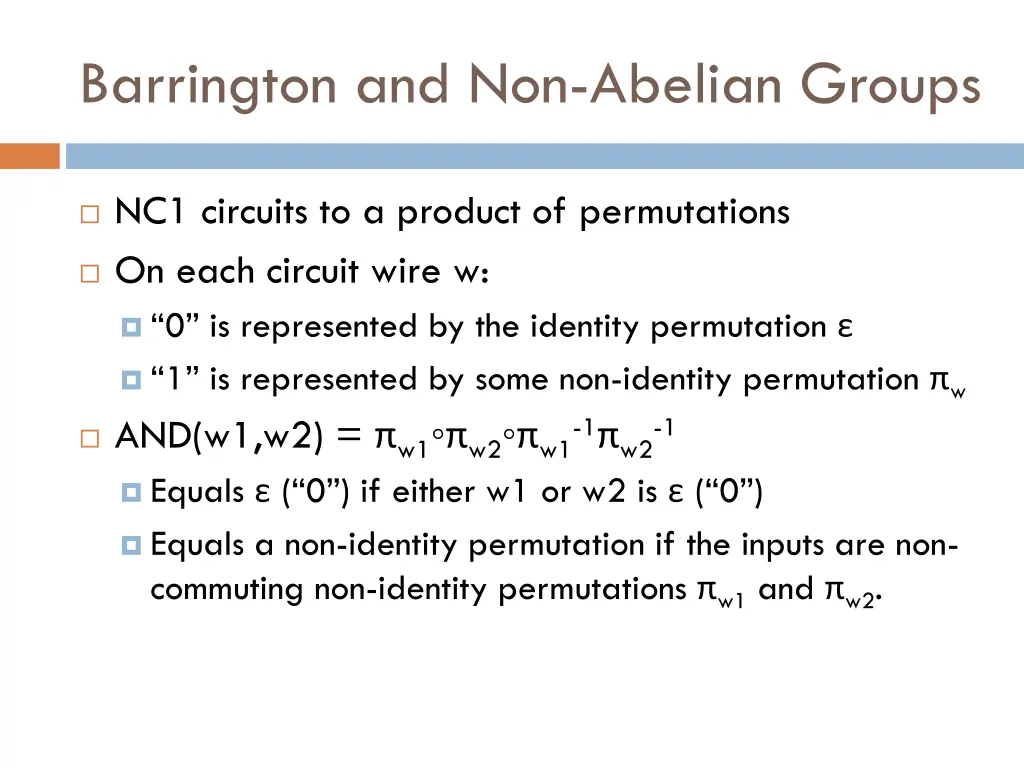 barrington and non abelian groups