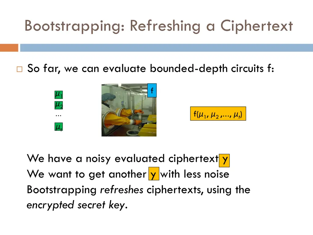 bootstrapping refreshing a ciphertext