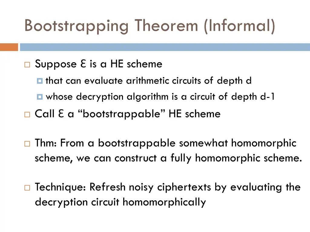 bootstrapping theorem informal