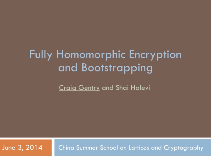 fully homomorphic encryption and bootstrapping