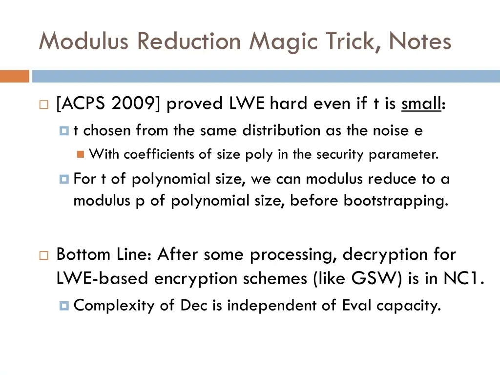 modulus reduction magic trick notes