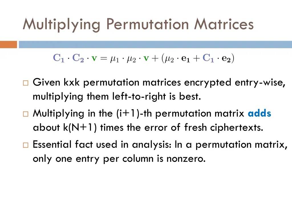 multiplying permutation matrices