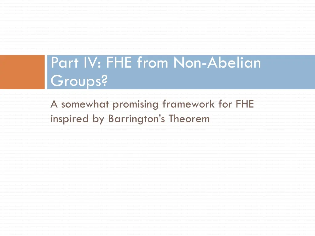 part iv fhe from non abelian groups