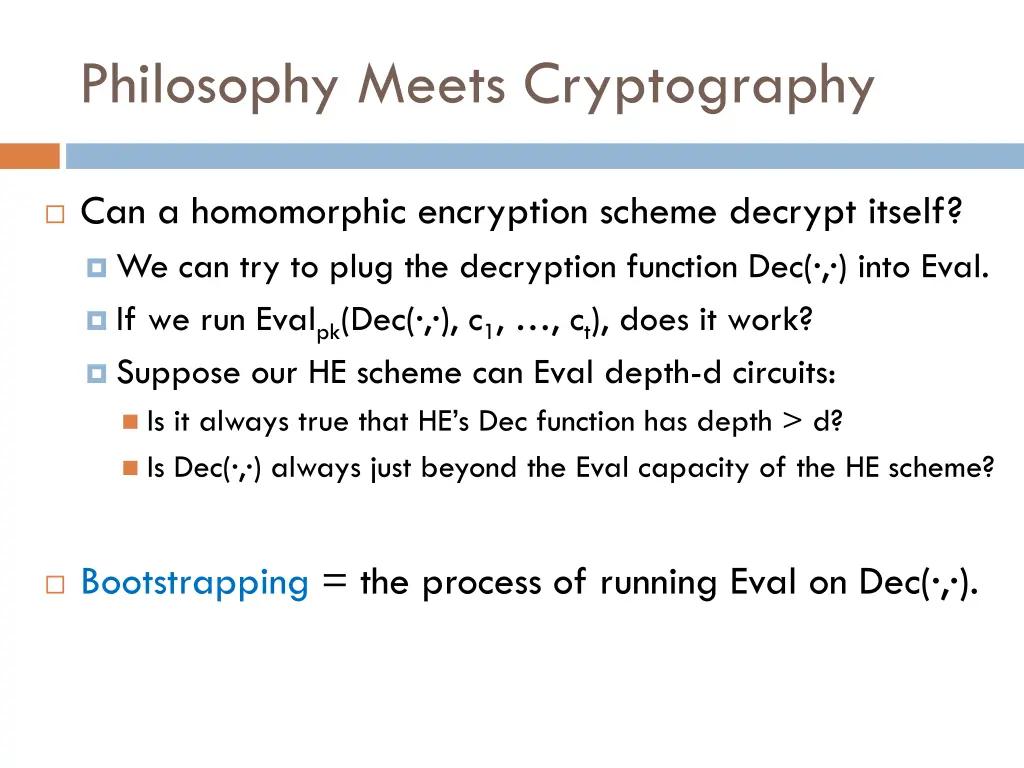 philosophy meets cryptography