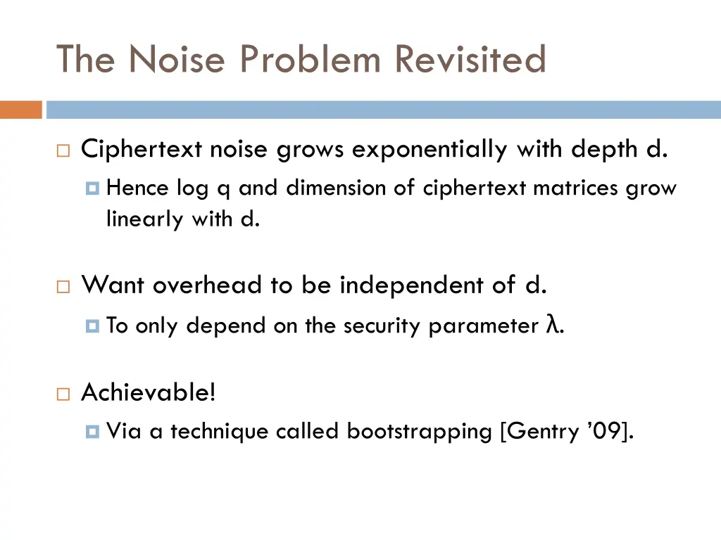 the noise problem revisited