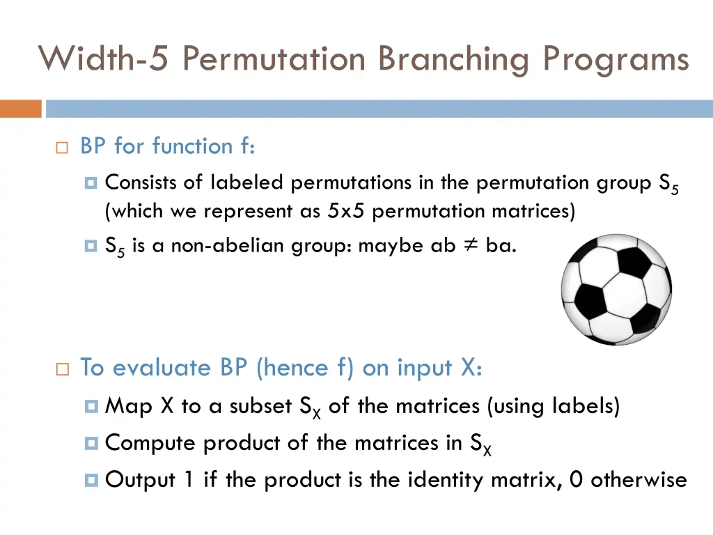 width 5 permutation branching programs