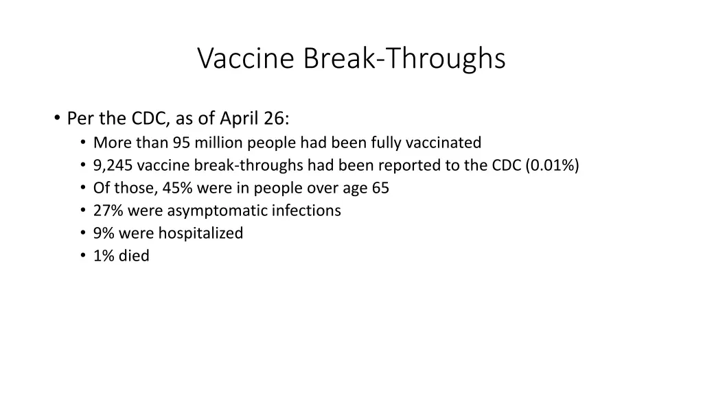 vaccine break throughs