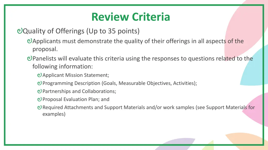 review criteria 1