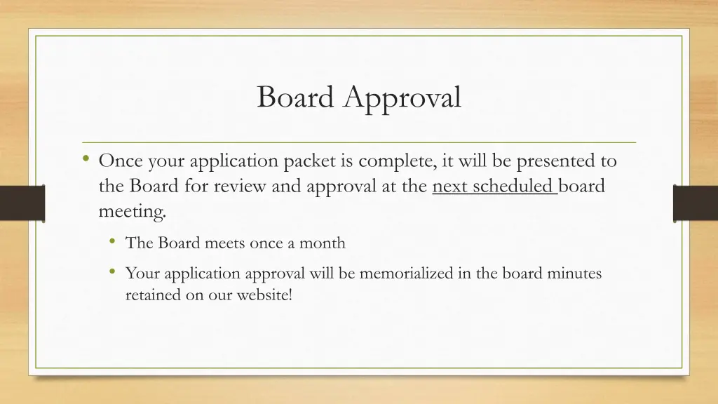 board approval