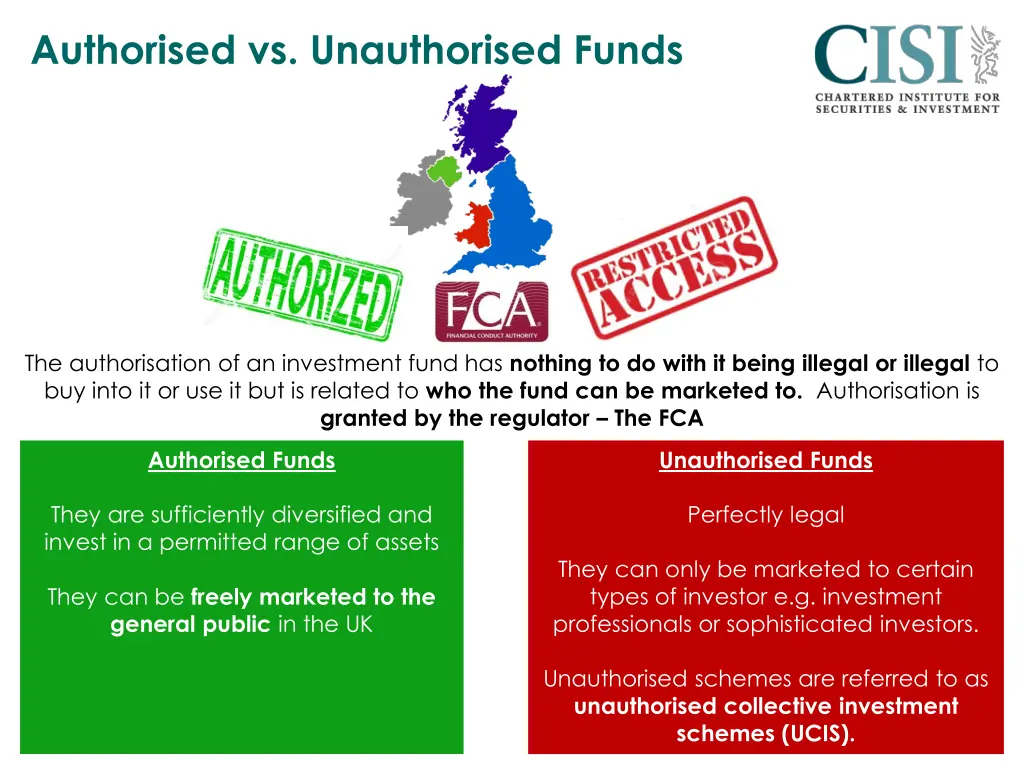 authorised vs unauthorised funds