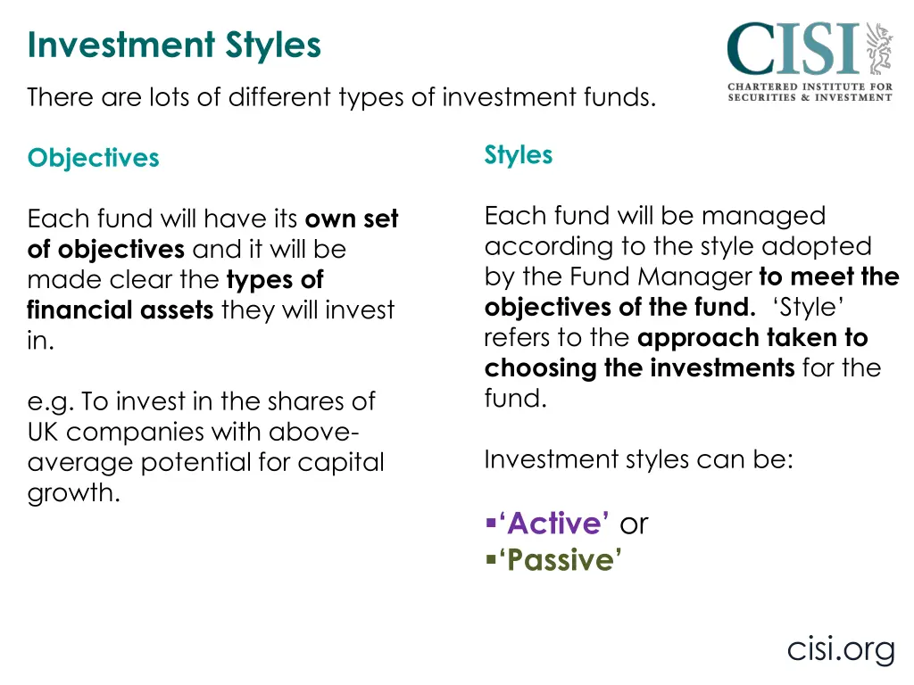 investment styles