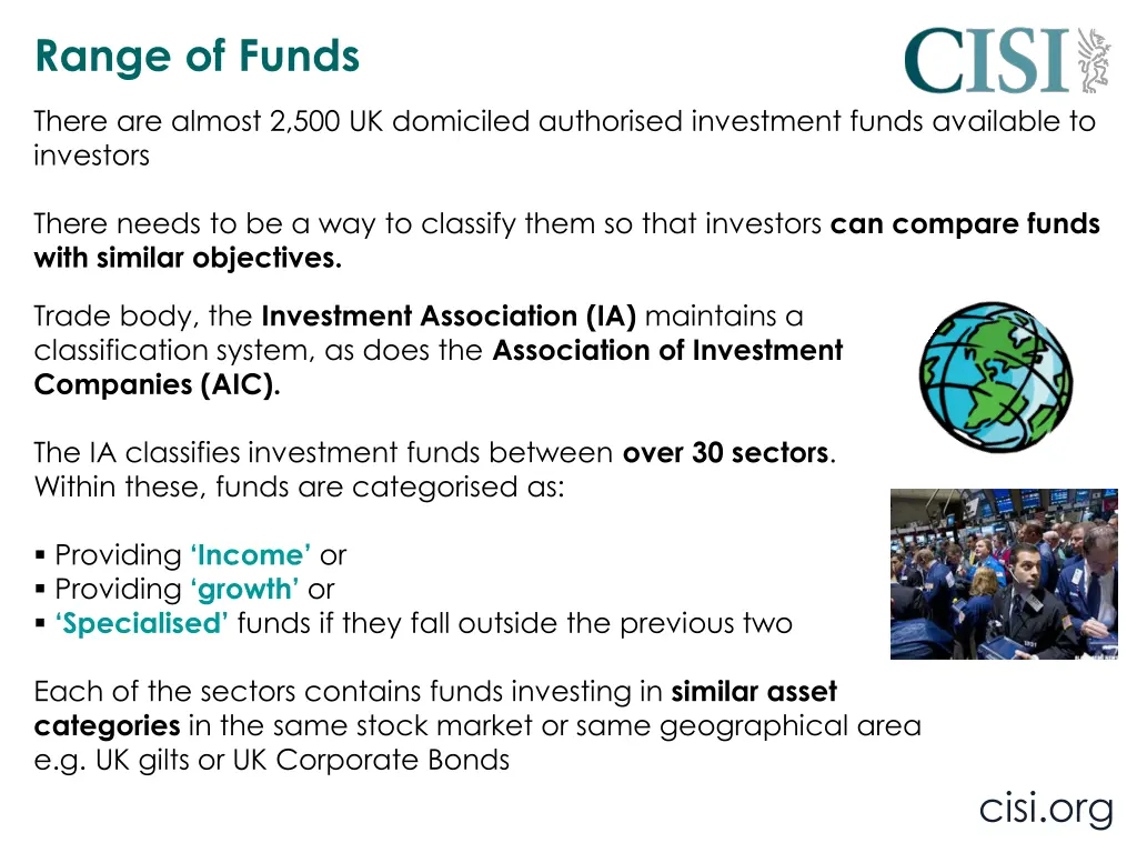 range of funds