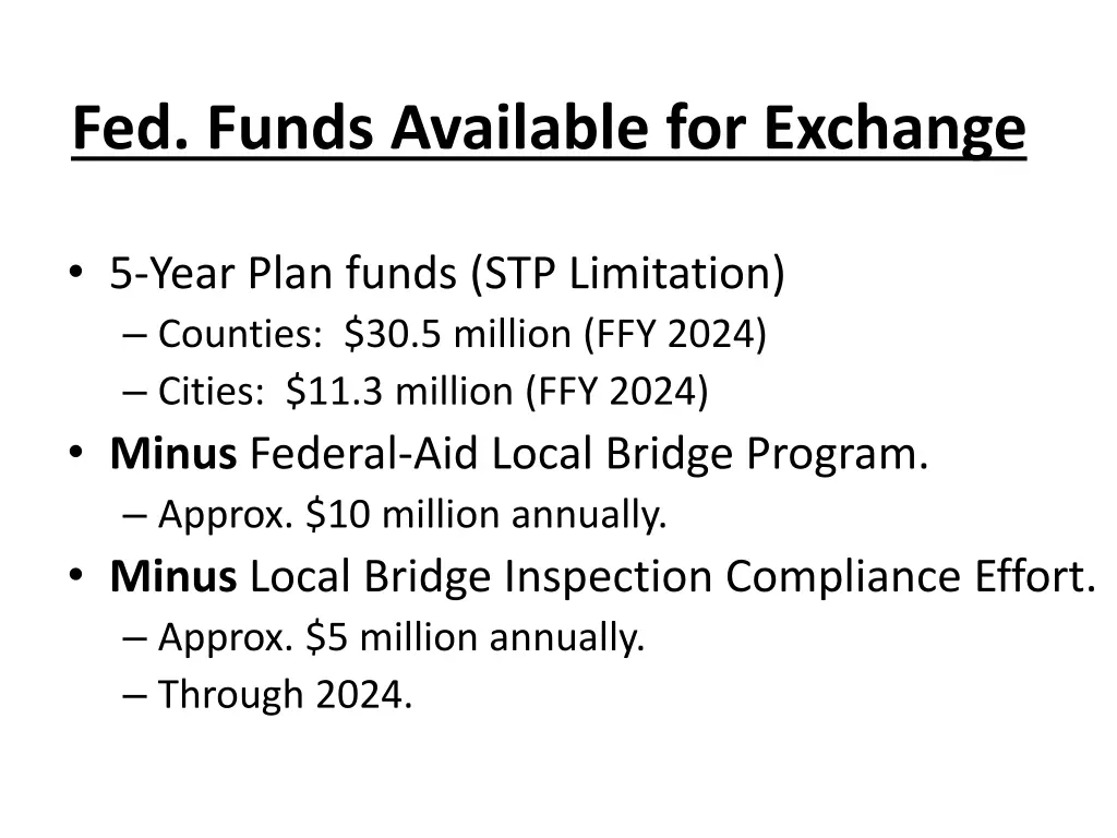 fed funds available for exchange