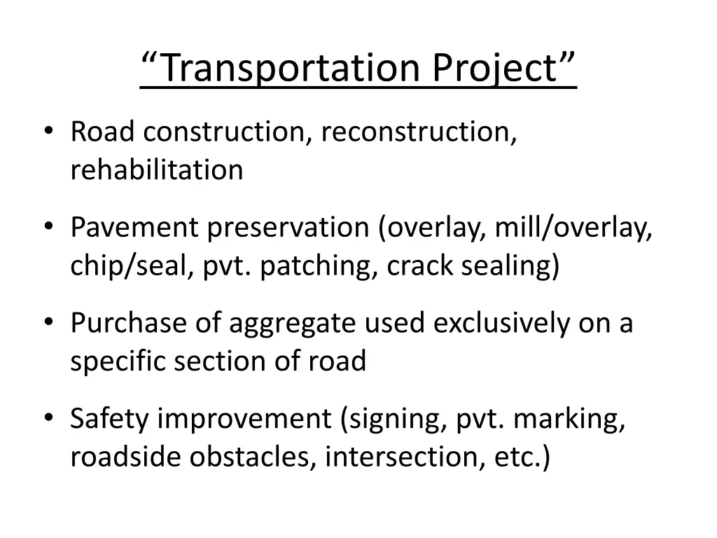 transportation project