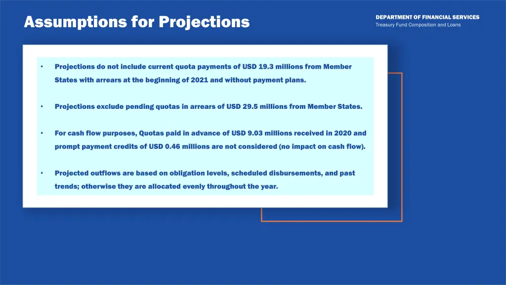 assumptions for projections 1