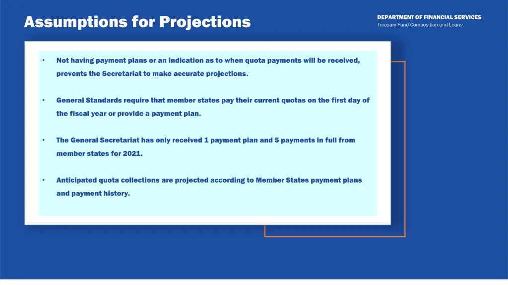 assumptions for projections