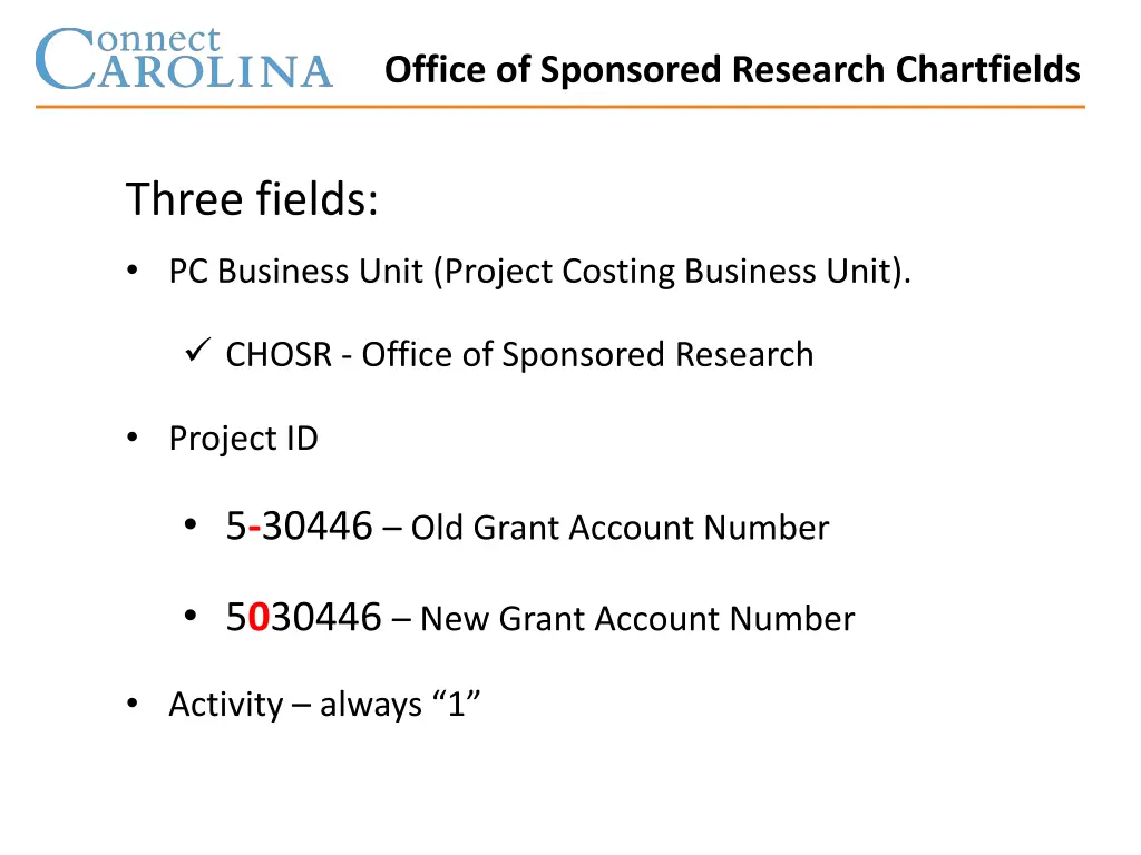 office of sponsored research chartfields