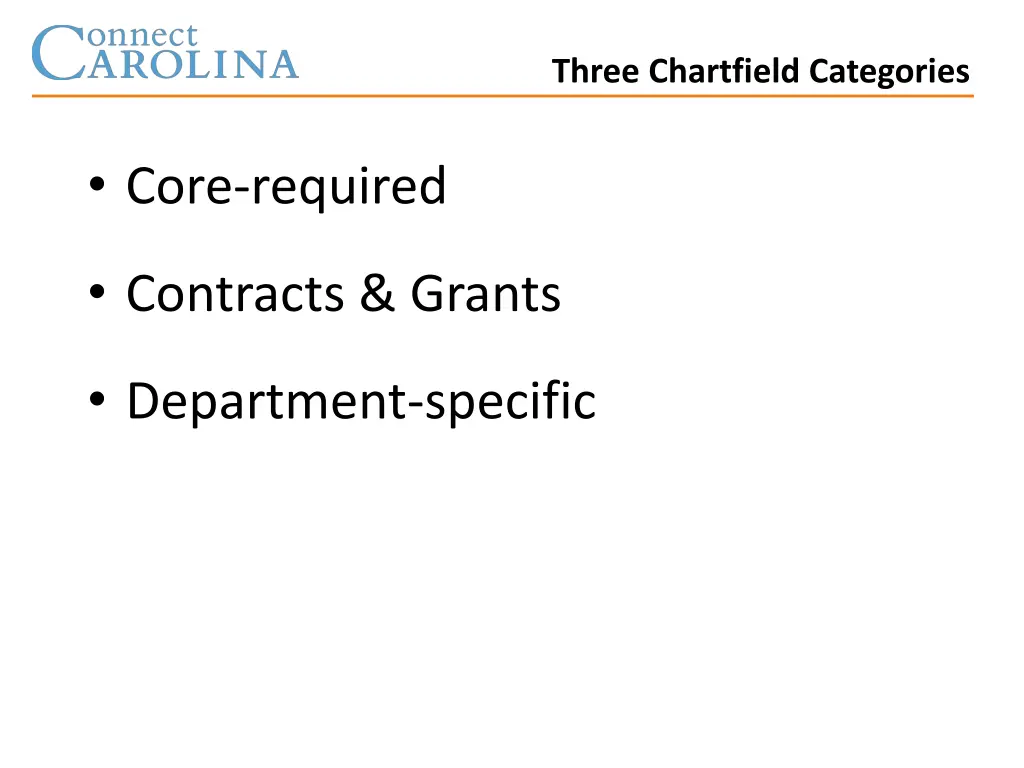 three chartfield categories