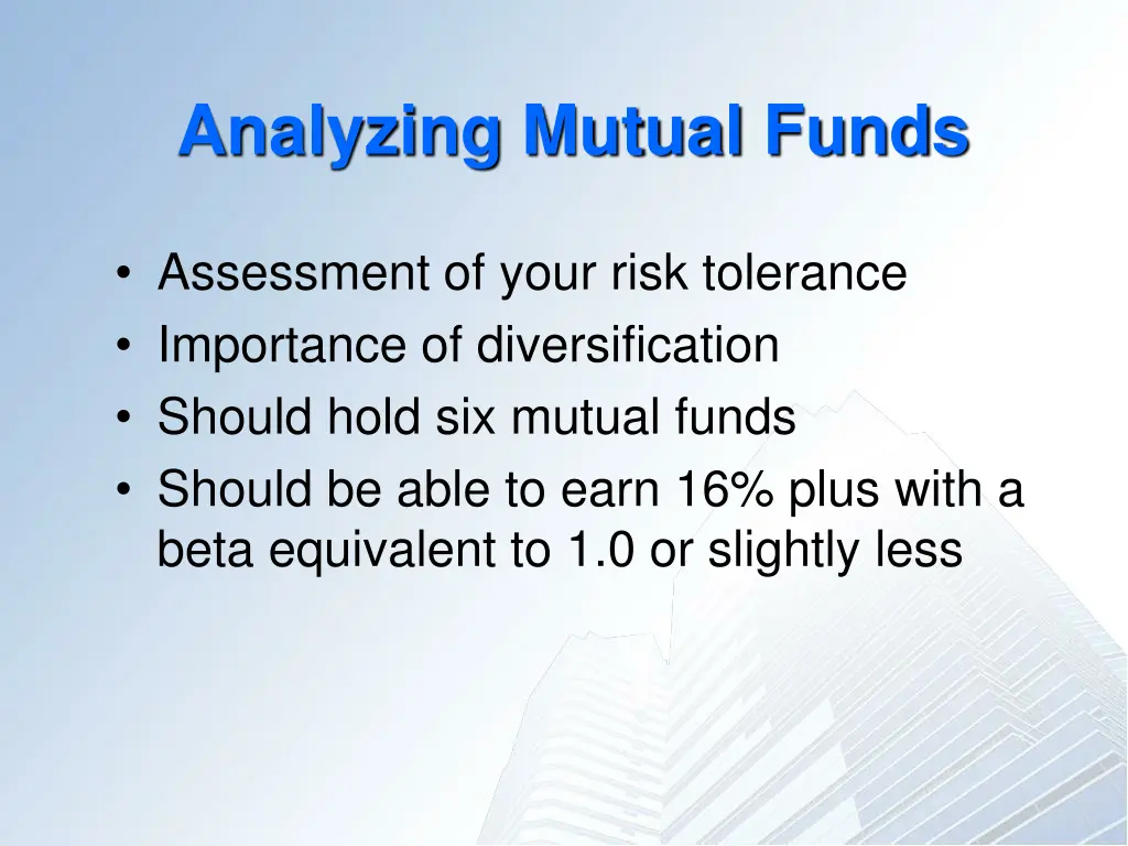 analyzing mutual funds