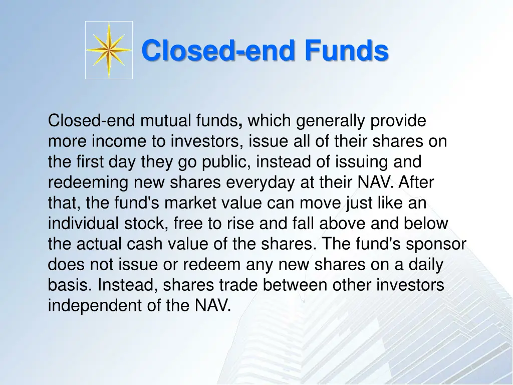 closed end funds