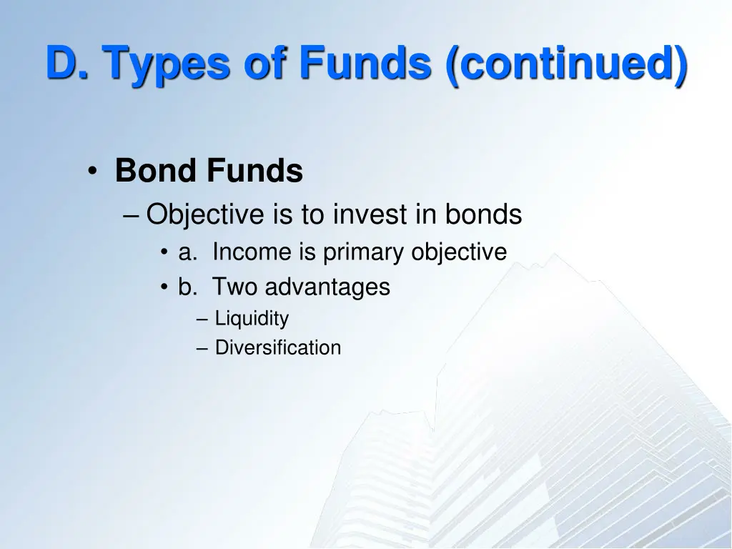 d types of funds continued 1