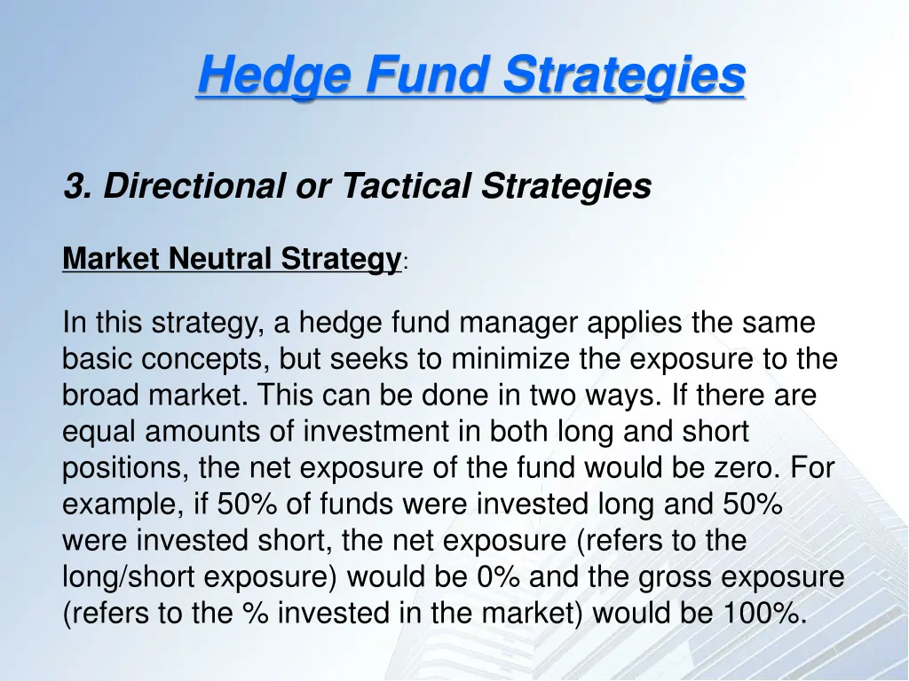 hedge fund strategies 1