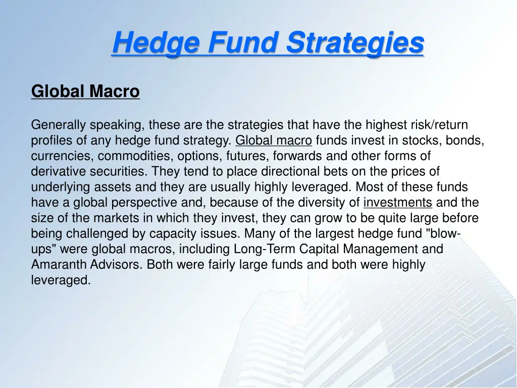 hedge fund strategies 3