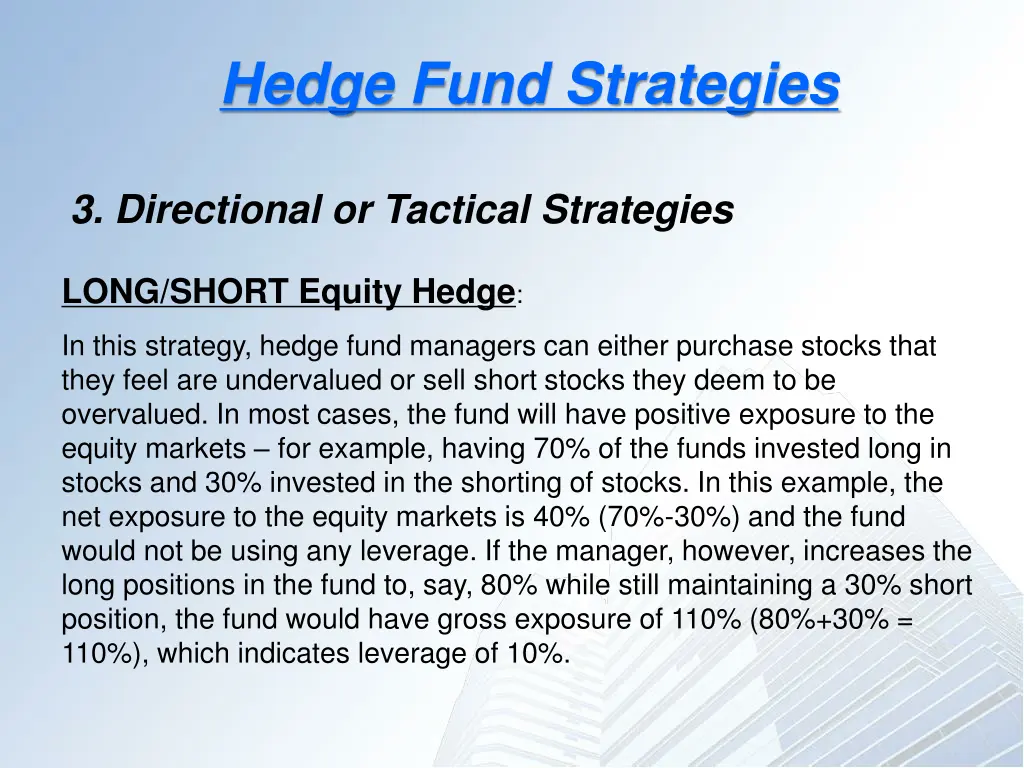 hedge fund strategies