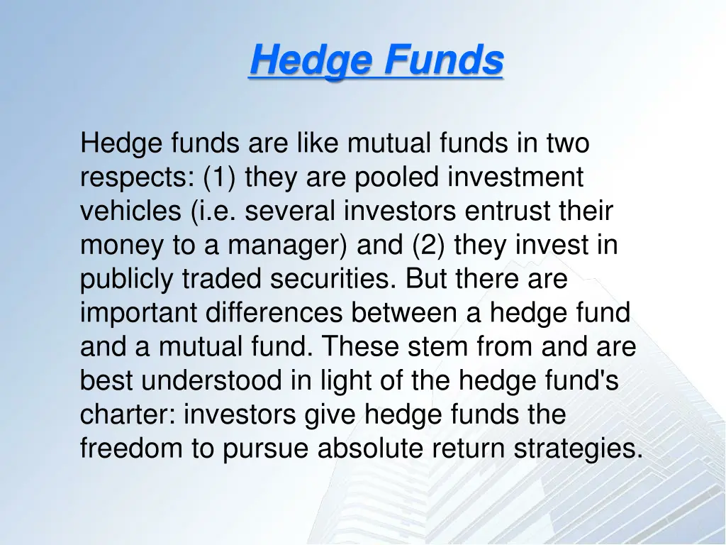 hedge funds