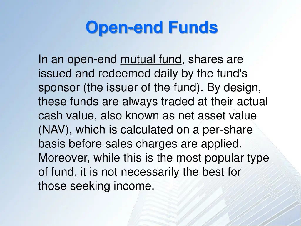 open end funds