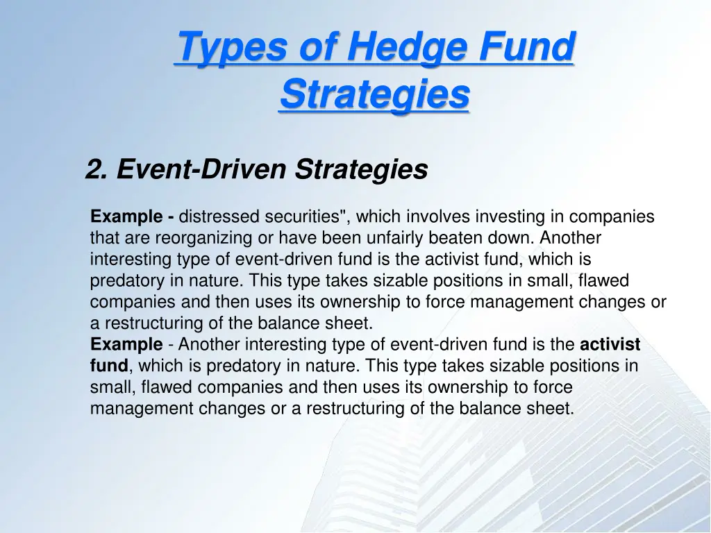 types of hedge fund strategies 2