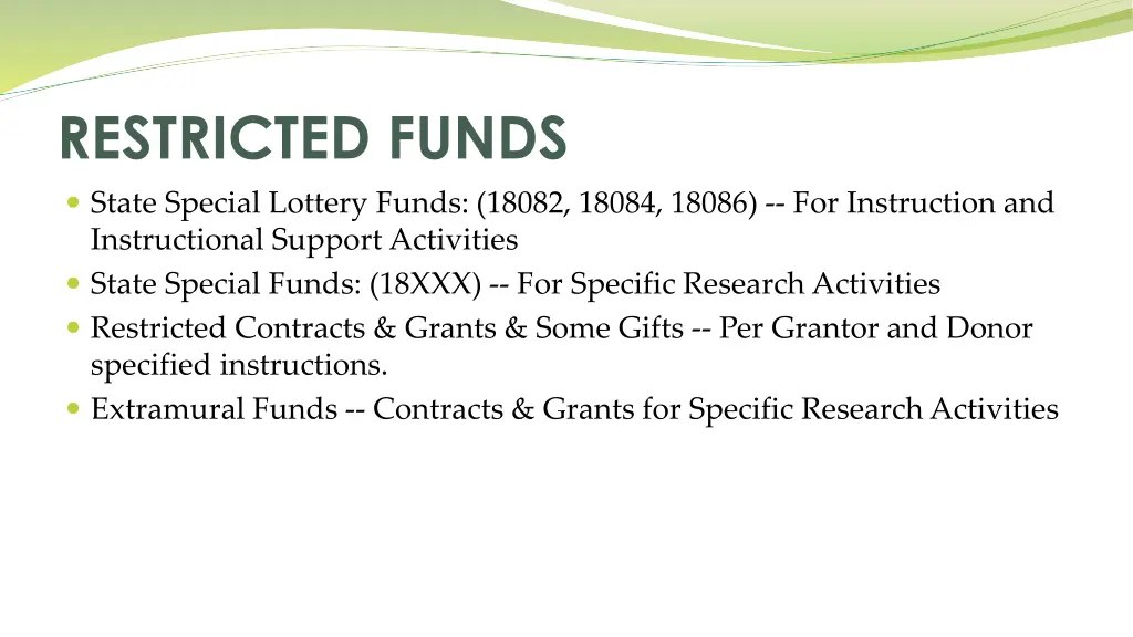 restricted funds