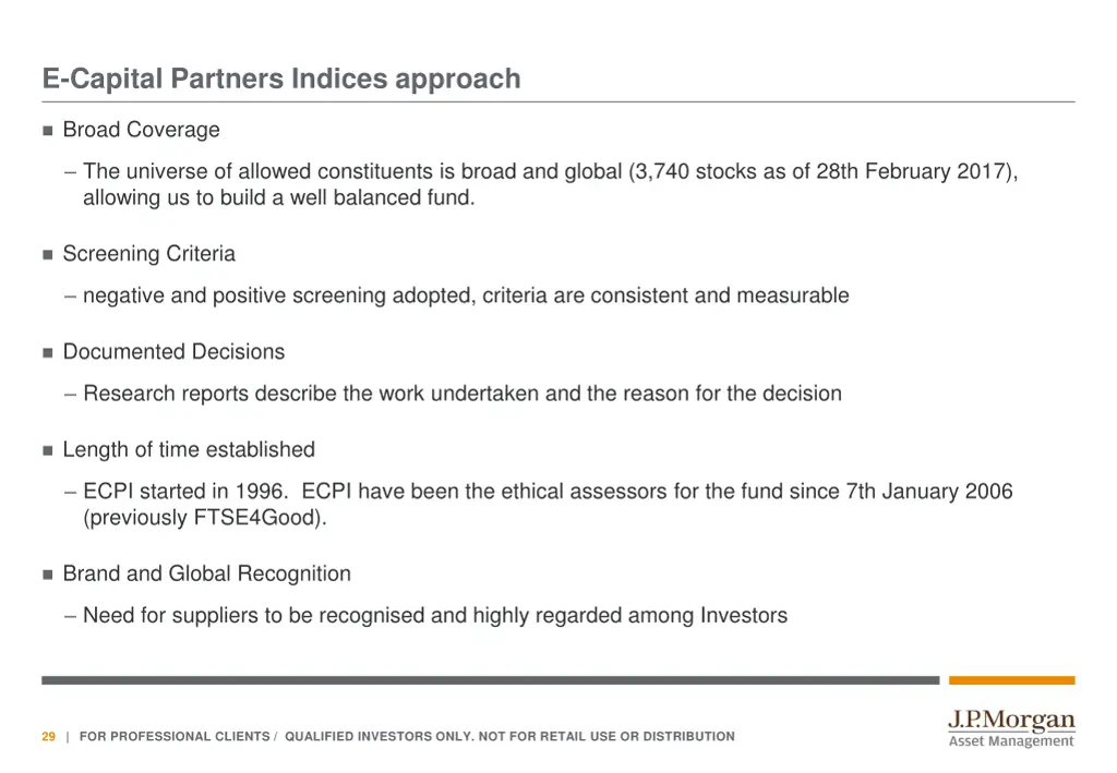 e capital partners indices approach