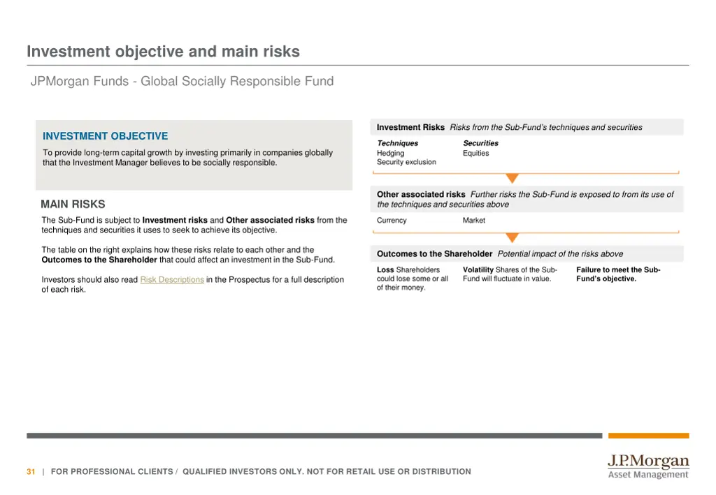 investment objective and main risks