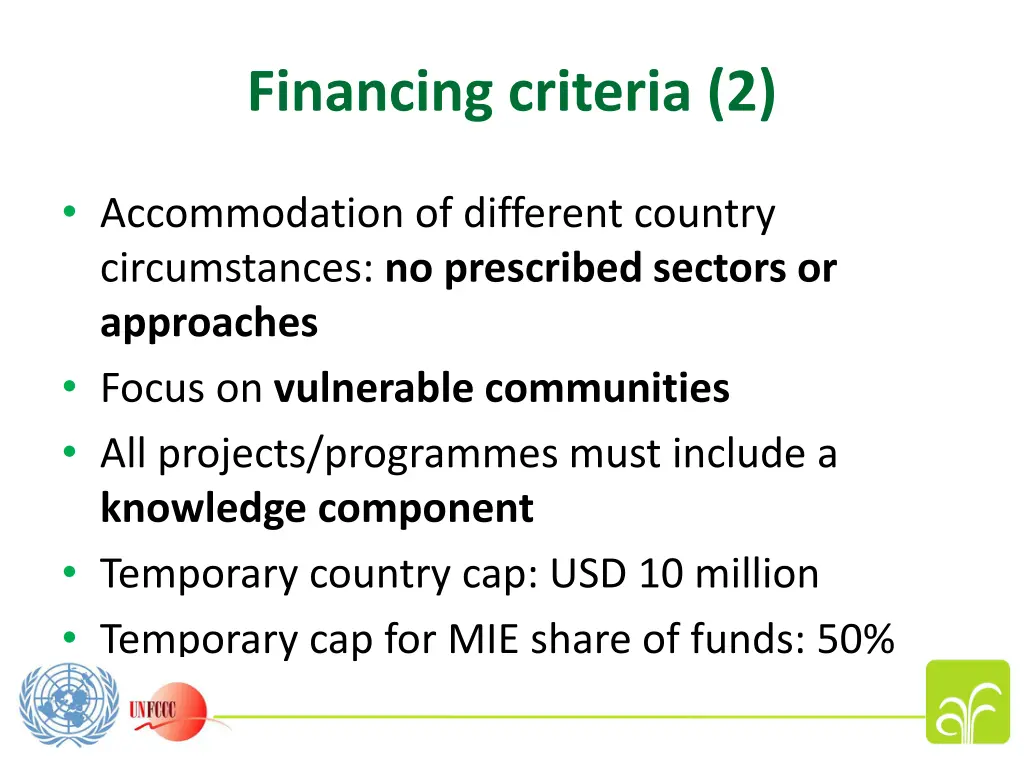 financing criteria 2