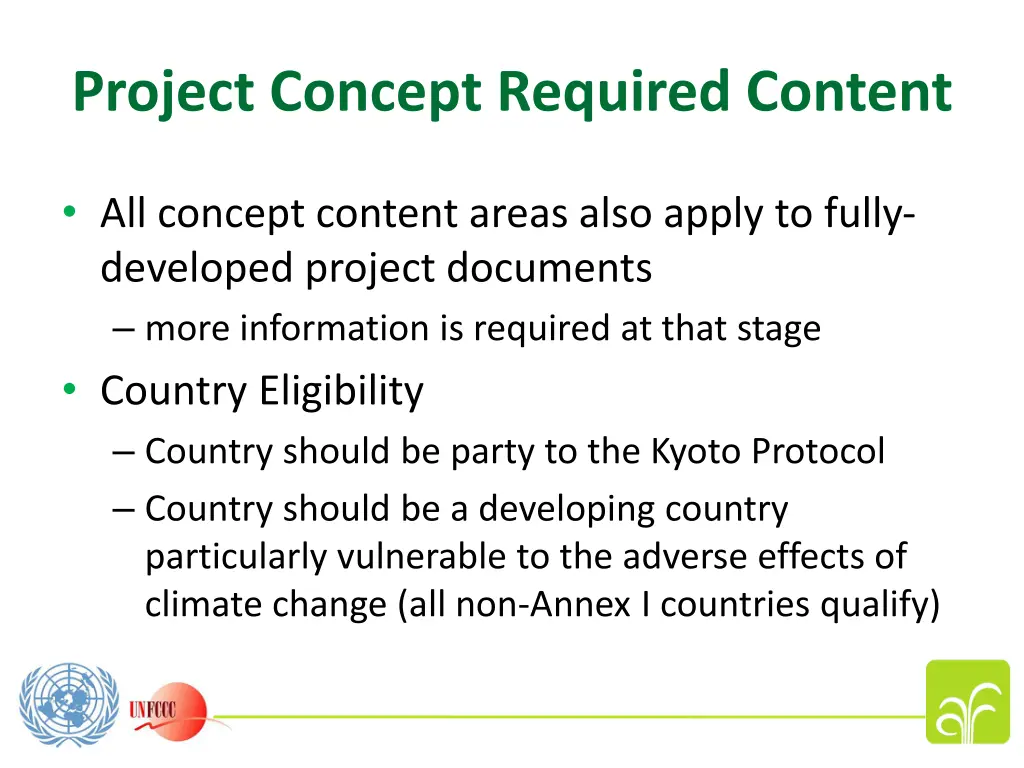 project concept required content