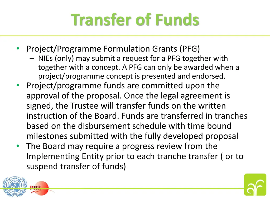 transfer of funds