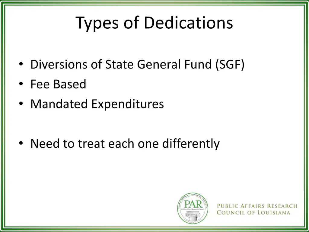 types of dedications