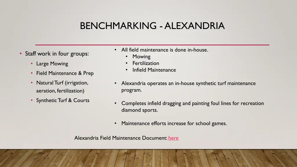 benchmarking alexandria