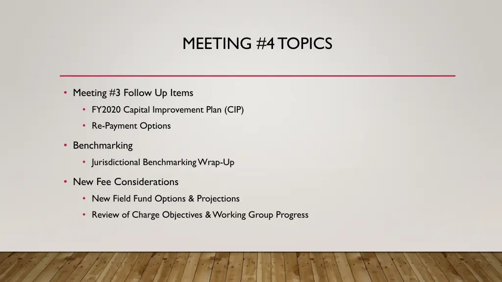 meeting 4 topics