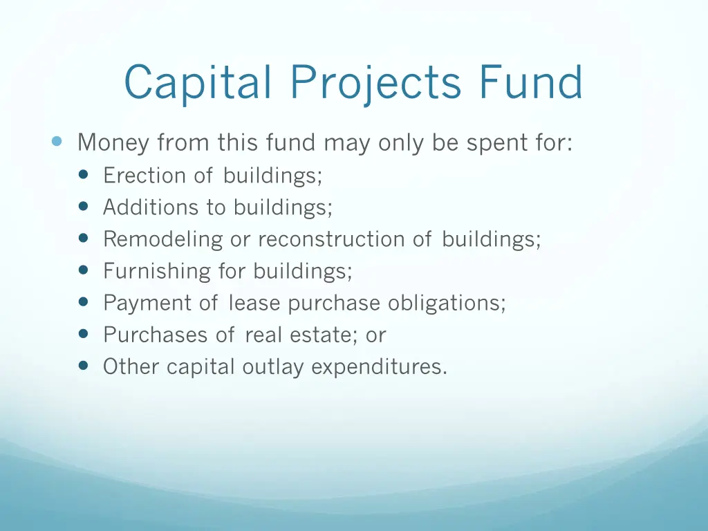 capital projects fund