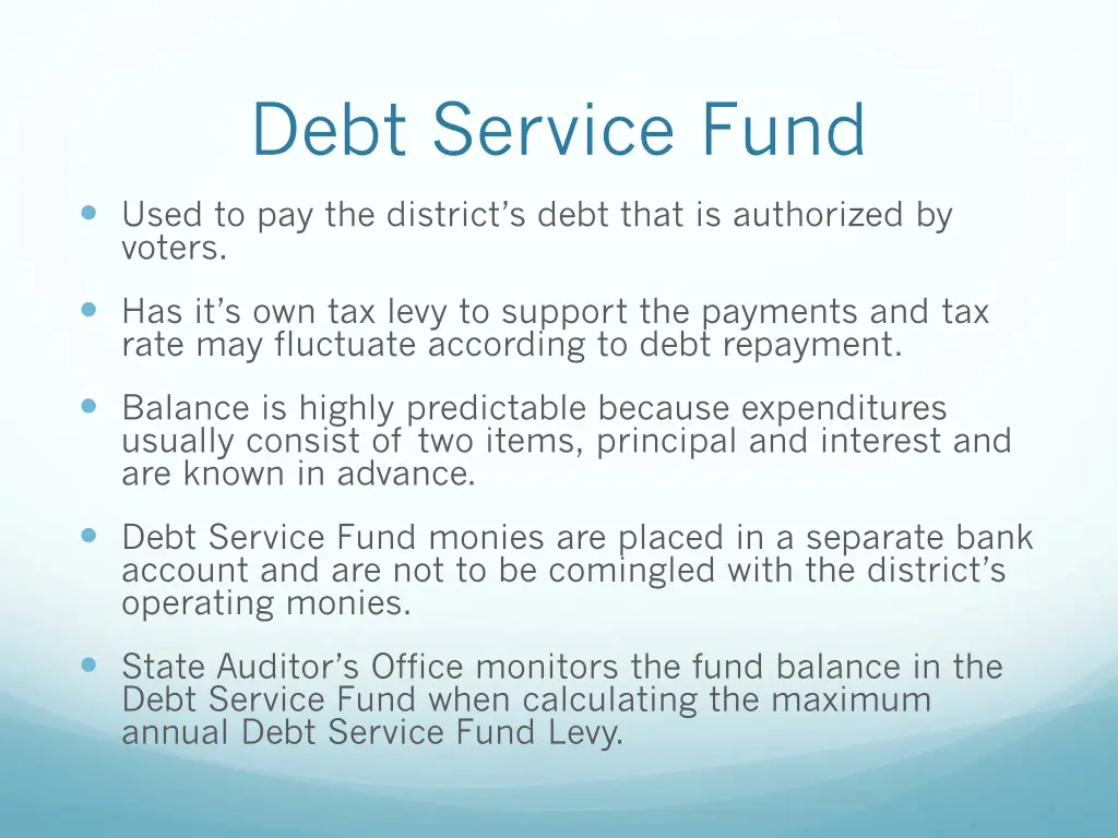 debt service fund