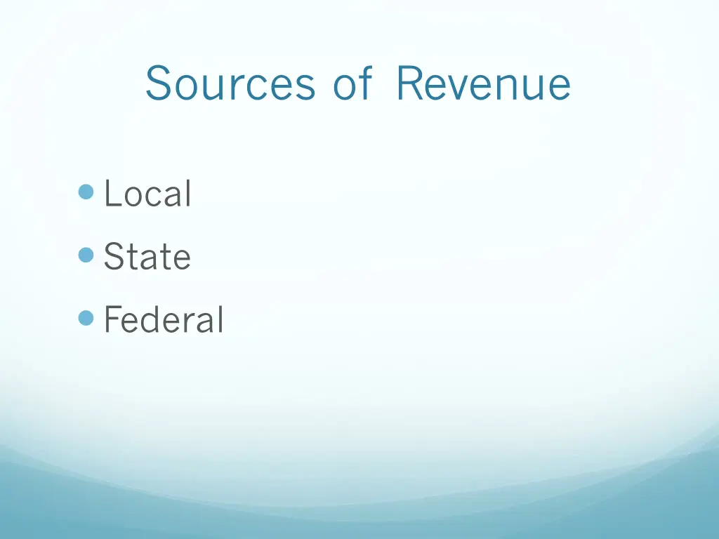 sources of revenue