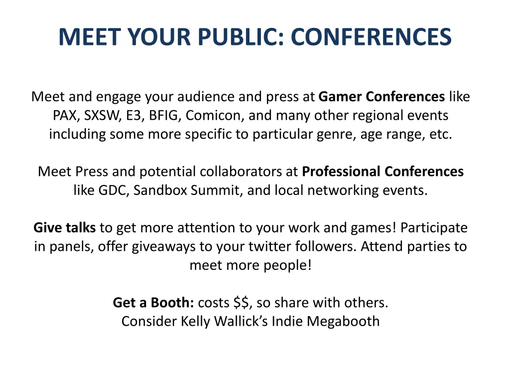 meet your public conferences