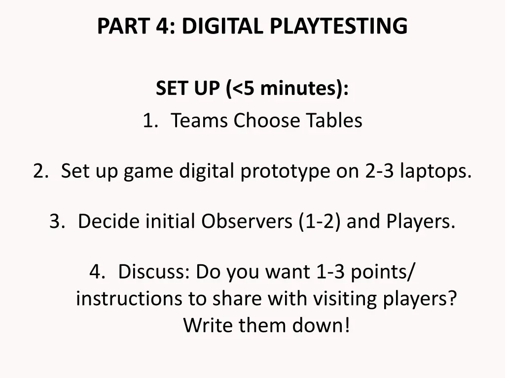 part 4 digital playtesting