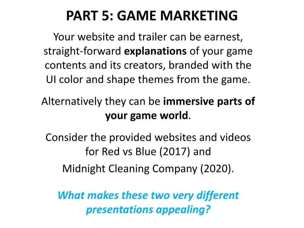 part 5 game marketing 1