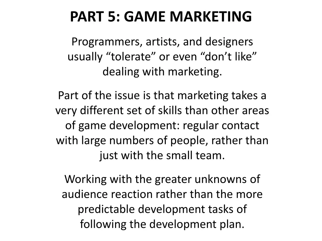 part 5 game marketing 2